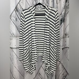 Splendid Ribbed Hooded Striped Thermal Cardigan Small